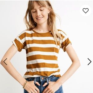 Madewell whisper Crewneck tee in rugby stripe